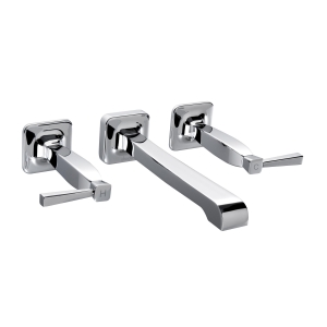Decadence Wall Mounted 3 Hole Basin Mixer in Chrome