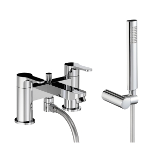 Debut Deck Mounted Bath Shower Mixer With Shower Handset in Chrome