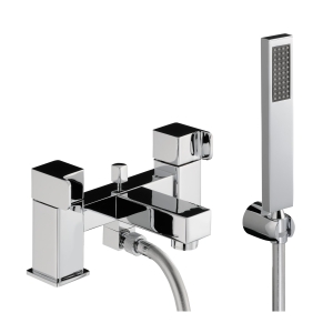 Rapport Deck Mounted Bath Shower Mixer Tap With Shower Handset in Chrome