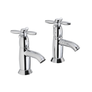 Opulence Basin Pillar Taps in Chrome