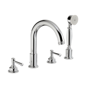 Gallant Deck Mounted 4 Hole Bath Shower Mixer With Shower Handset in Chrome