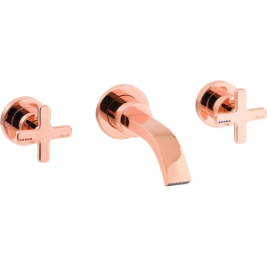 Serenitie 3 Part Wall Mounted Bath Mixer in Rose Gold