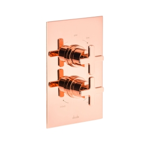 Serenitie 2 Outlet Concealed Thermostatic Shower Valve in Rose Gold