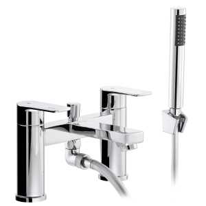 Flux Deck Mounted Bath Shower Mixer in Chrome