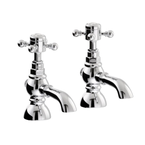 Sentiment Bath Pillar Taps in Chrome
