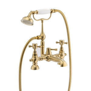 Sentiment Deck Mounted BSM c/w Shower Handset in Brushed Brass