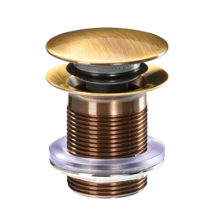Euphoria Unslotted 1.25" Basin Clicker Waste in Antique Brass
