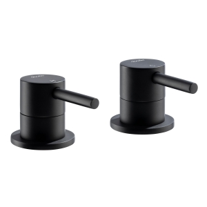 Harmonie Deck Mounted Bath Filler Panel Valves in Matt Black