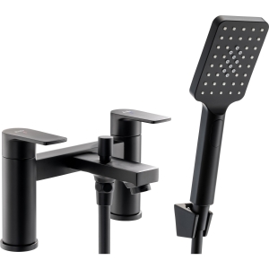 Aquip Deck Bath Shower Mixer in Matt Black 