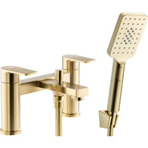 Aquip Deck Bath Shower Mixer in Brushed Brass