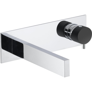 Cyclo Wall Mounted Basin Mixer in Chrome & Black