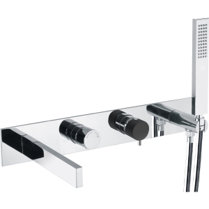 Cyclo Bath Shower Mixer Wall Mounted in Chrome & Black