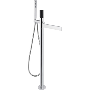 Cyclo Floor Standing Bath Filler With Shower Handset in Chrome & Black