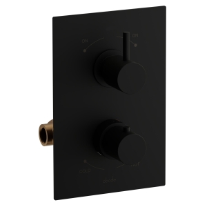 Harmonie 2 Handle / 2 Exit Thermostatic Concealed Shower in Matt Black