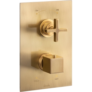 Serenitie 2 Handle / 2 Exit Thermostatic Concealed Shower in Antique Brass