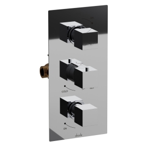 Zeal 3 Handle 2 Outlet Concealed Thermostatic Shower Valve in Chrome