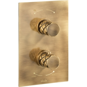 Kite Concealed Thermostatic Shower Valve in Antique Brass