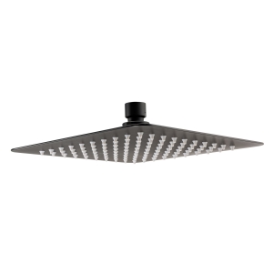 Uno 200mm Square Shower Head in Matt Black 