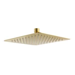 Uno 200mm Square Shower Head in Brushed Brass