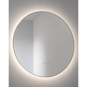 MAYAR Round LED Mirror 60 in Brushed Brass