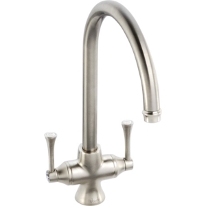 Gosford Dual Lever Kitchen Mixer Tap in Brushed Nickel