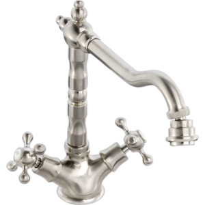 Melford Dual Lever Kitchen Mixer Tap in Brushed Nickel