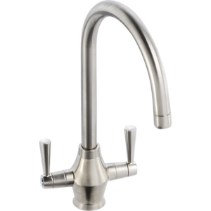 Astral Dual Lever Kitchen Mixer Tap in Brushed Nickel