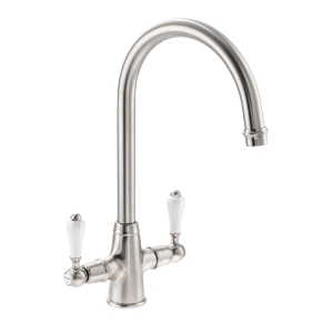 Ludlow Dual Lever Kitchen Mixer Tap in Brushed Nickel