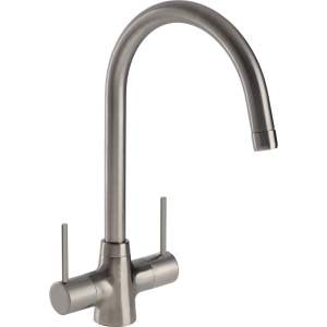 Nexa Dual Lever Kitchen Mixer Tap in Brushed Nickel