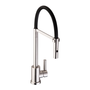 Atlas Single Lever Professional Kitchen Mixer Tap in Brushed Nickel & Matt Black