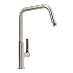 Hex Single Lever Kitchen Mixer Tap in Brushed Nickel