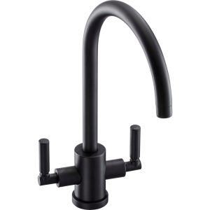 Atlas Dual Lever Kitchen Mixer Tap in Matt Black