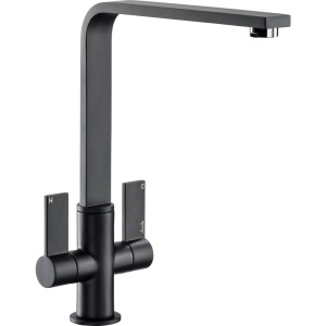 Quantic Dual Lever Kitchen Mixer Tap in Matt Black