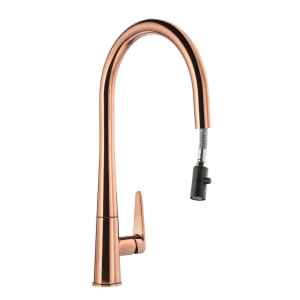 Coniq-R Pull Out Kitchen Mixer Tap in Polished Copper