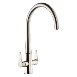 Coniq-R Dual Lever Kitchen Mixer Tap in Brushed Nickel