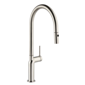 Tubist Single Lever Pull Out Kitchen Mixer Tap in Brushed Nickel