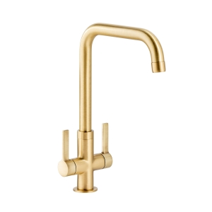 Pico Quad Dual Lever Kitchen Mixer Tap in Brushed Brass