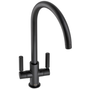 Globe Dual Lever Kitchen Mixer Tap in Matt Black