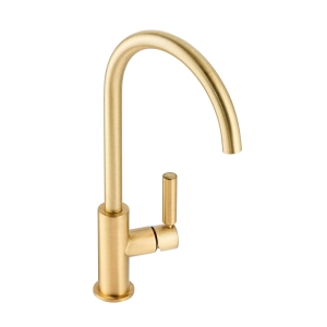 Globe Single Lever Kitchen Mixer Tap in Brushed Brass