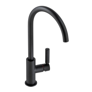 Globe Single Lever Kitchen Mixer Tap in Matt Black