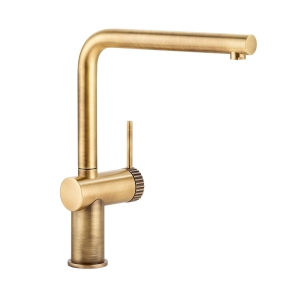 Fraction Single Lever Kitchen Mixer Tap in Antique Brass