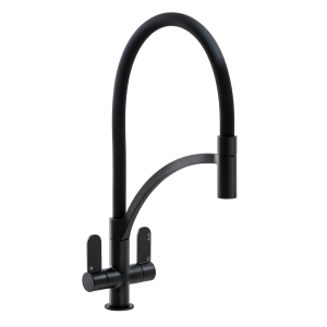 Genio Semi Professional Pull Around Kitchen Tap in Matt Black
