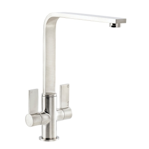 Quantic Dual Lever Kitchen Mixer Tap in Brushed Nickel