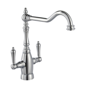 Mayenne Dual Lever Kitchen Mixer Tap in Chrome