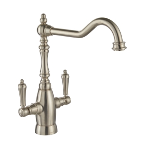 Mayenne Dual Lever Kitchen Mixer Tap in Brushed Nickel