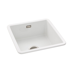 Sandon Single Bowl Sink (Compact) Undermount or Inset in White Glaze