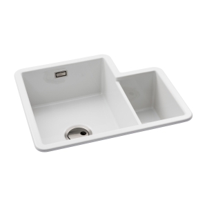 Sandon 1.5 Bowl Sink Undermount or Inset LH in White Glaze