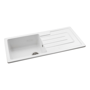 Acton Single Bowl Sink in White Ceramic