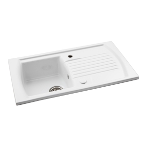 Milford Single Bowl Sink in White Ceramic