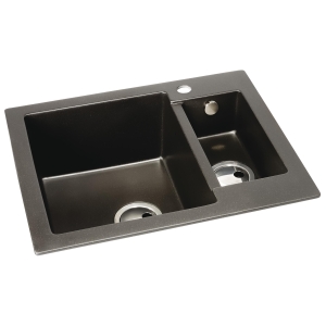 Zero 1.5 Bowl Sink in Black Metallic Granite
